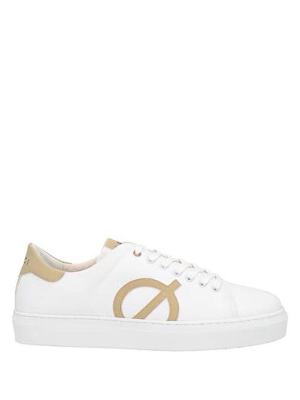 LOQ White Canvas Low-Top Sneakers with Gold Trim